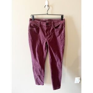 White House Black Market Burgundy Skinny Jeans